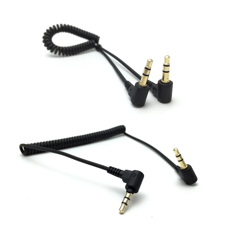 Both Angle 3.5mm 3Pole Male Aux Stereo Elasticity Cable Audio Headphone Cord photo
