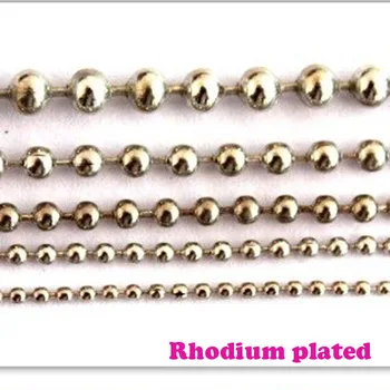 

Free Nickel Rhodium Plated Copper Metal 1.2/1.5/2/2.4/3.2/4.2mm Ball Beads Jewelry Links 100 Meters Fashion Necklace Chains