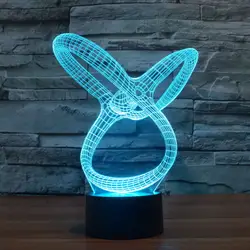 Горячий Новый 7 видов цветов Изменение 3D bulbing Light Illusion Светодиодная лампа творческий фигурку игрушки Рождество подарок