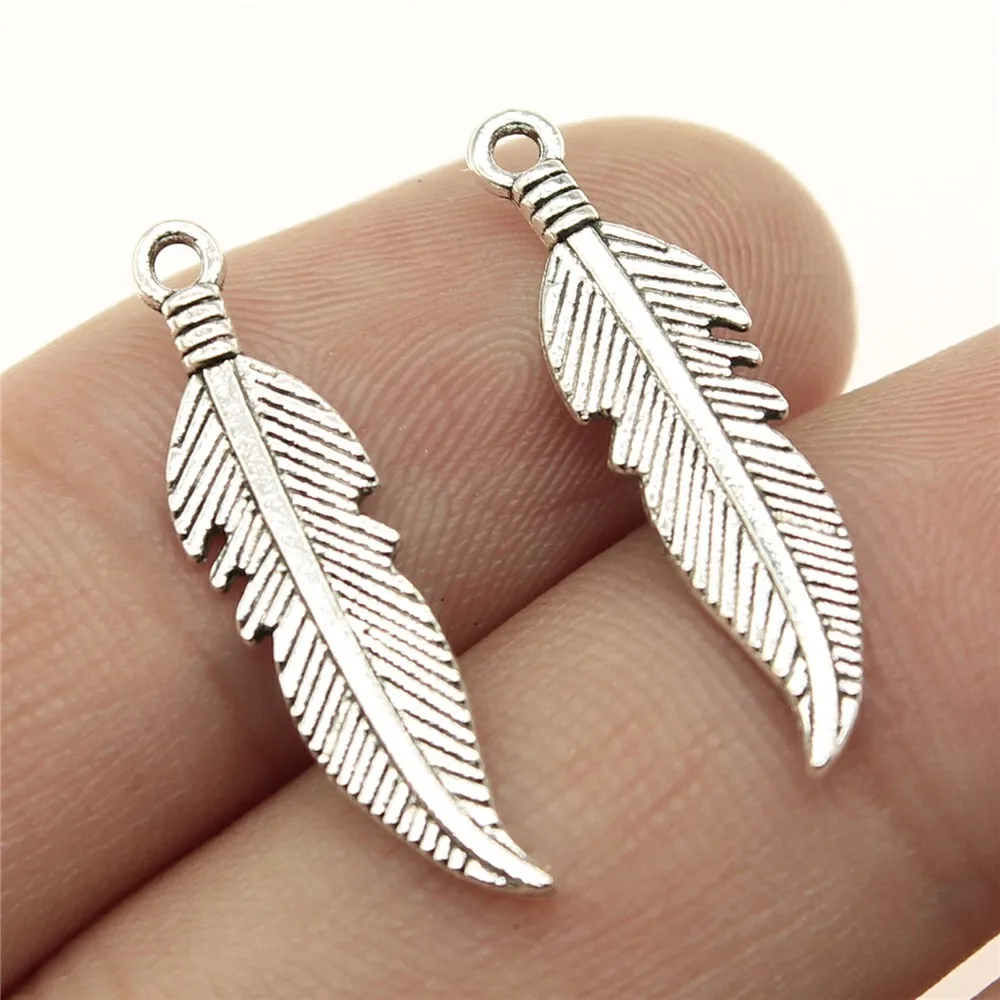 

WYSIWYG 30pcs 25x6mm Feather Charms For Jewelry Making Mini Feather Charm Small Feather Charm For Jewelry Making