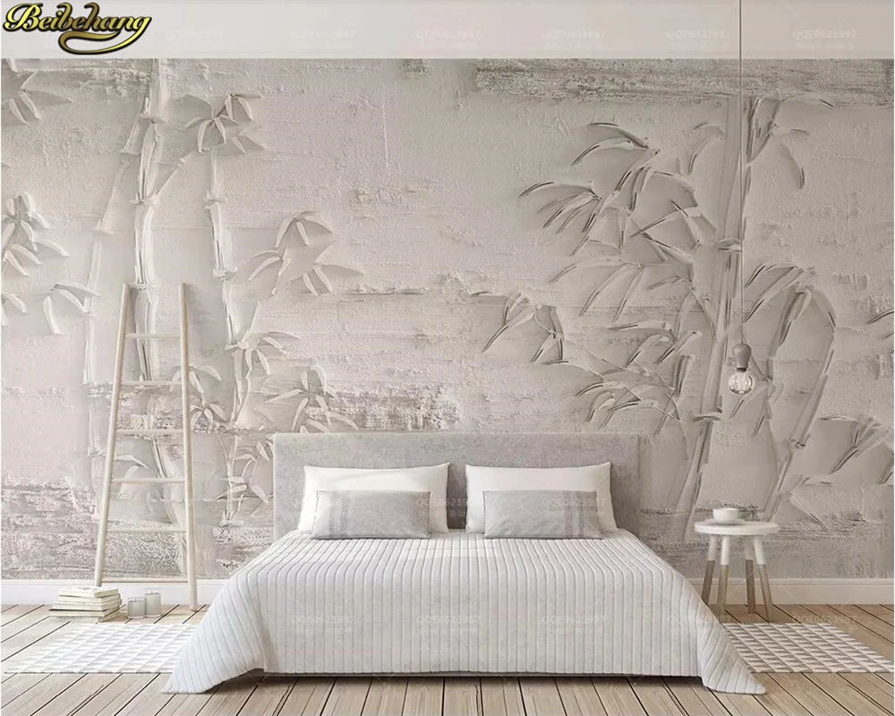 

beibehang Custom wallpaper mural beige 3d embossed modern new Chinese bamboo TV background wall papers home decor