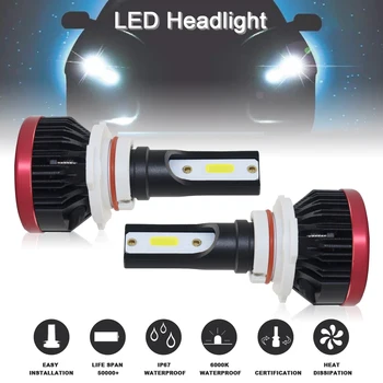 

2pc Super Mini 9005 H10 HB3 120W 20000LM 6500K COB LED Chip Headlight Hi or Lo Bulb Conversion Kit Lamp car accessories for Auto
