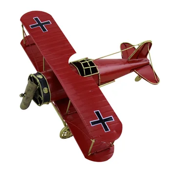 

Handmade iron plane Albatross fighter Nnostalgic art metal biplane for Study ornament Decoration Crafts Photo Props