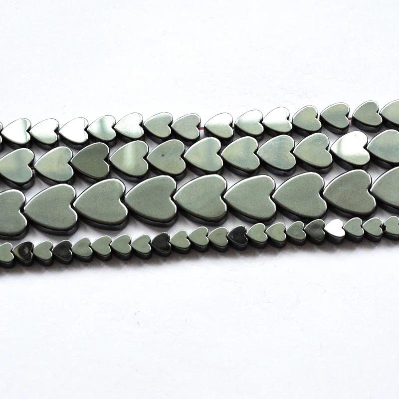 

Free Shipping Heart Shape Black Hematite Natural Stone No Magnetic Beads 4/6/7/8/10MM 15inch for Jewelry Bracelet Making DIY