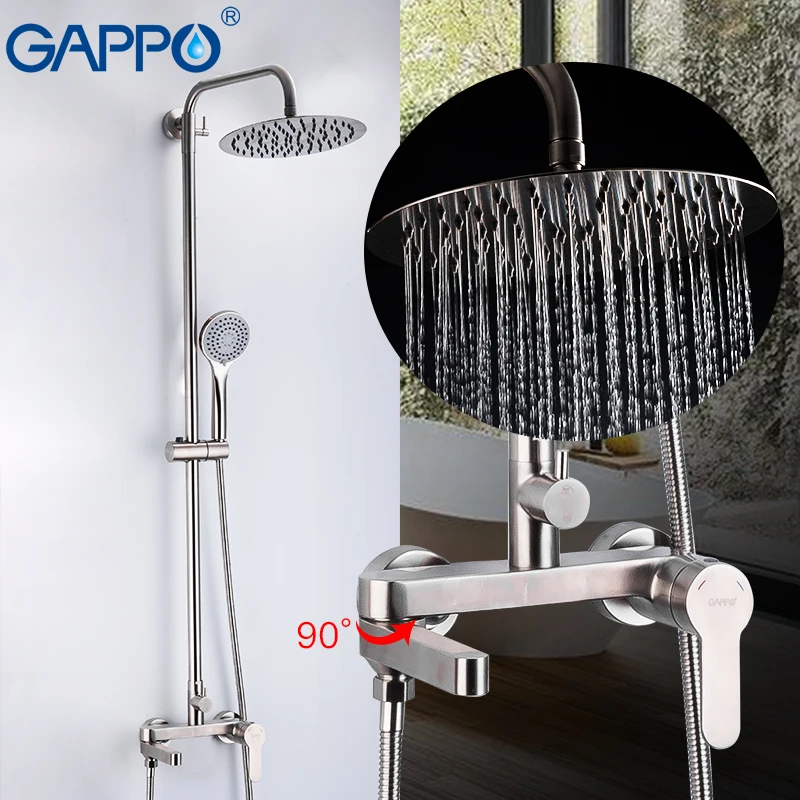 GAPPO 304 Stainless Steel Bathroom Sanitary Ware Suit bathtub Shower Faucets Cold and Hot Water Anti-scalding bathroom Mixers GAPPO 304 Stainless Steel Bathroom Sanitary Ware Suit bathtub Shower Faucets Cold and Hot Water Anti-scalding bathroom Mixers
