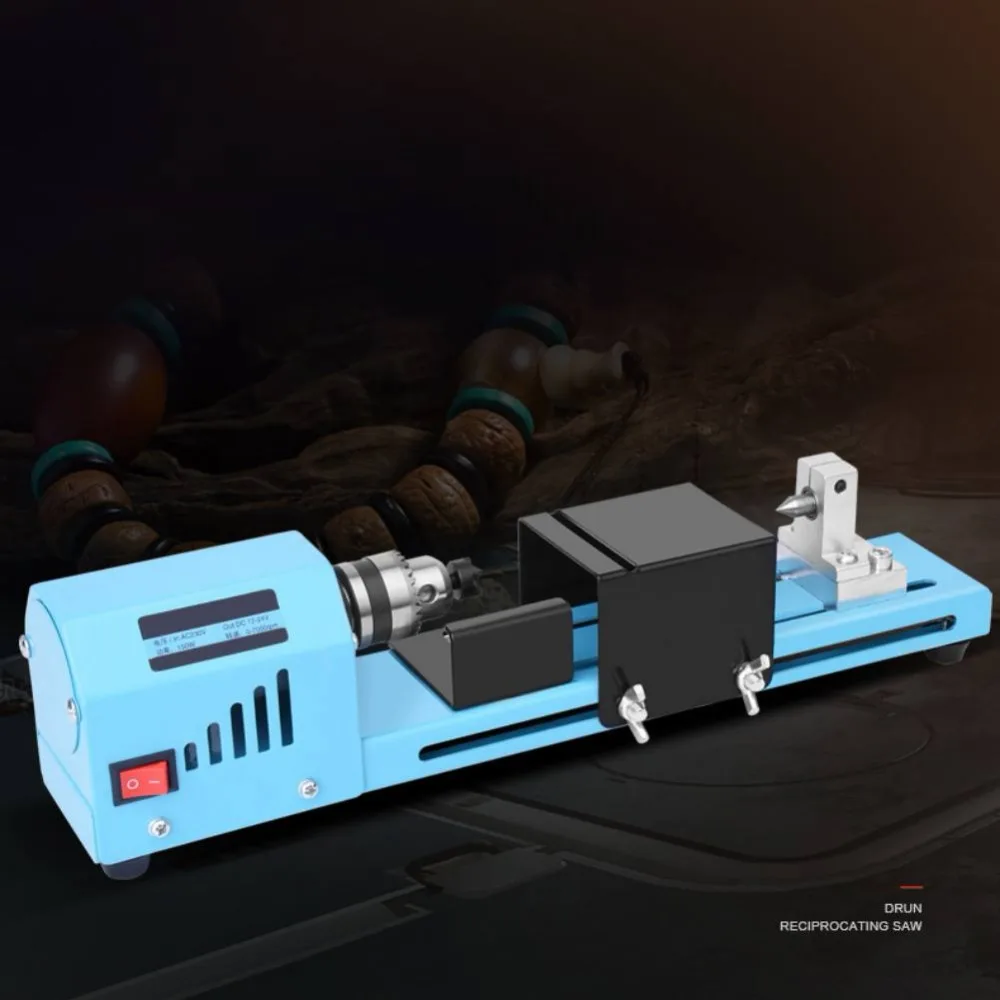 

150W Mini Wood Lathe Beads Grinding and Polishing Machine DIY Woodworking Buddha Pearl Lathe