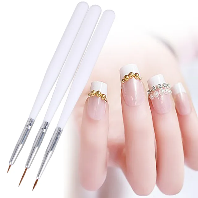 3pcs Nail Art Brush Pen Line Scanning Drawing Painting Brushes 3pcs Nail Art Brush Pen Line Scanning Drawing Painting Brushes Design Tool Set Acrylic