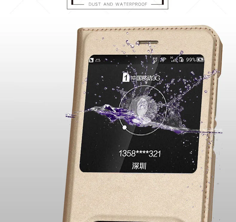 luxury open window leather flip case for huawei honor 8 lite 08