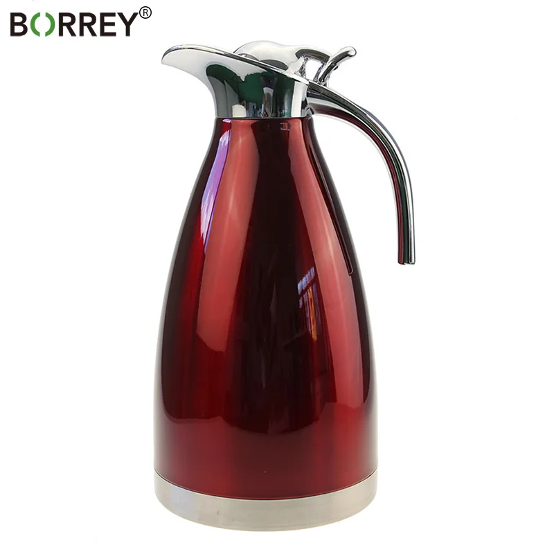 Термос из нержавеющей стали BORREY 2L термос для горячей воды с изоляцией кофейник в