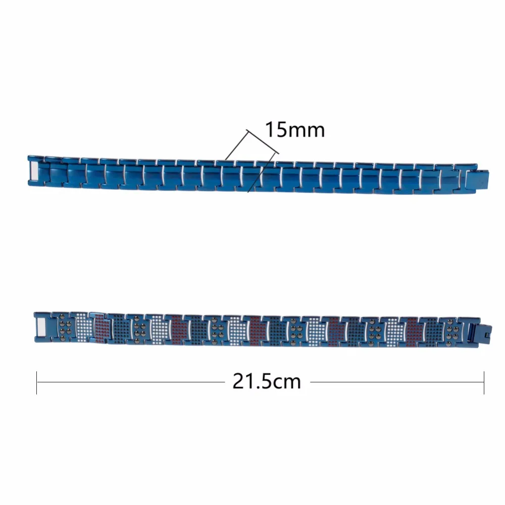 Vinterly мужской титановый браслет Синяя Цепь звено энергия здоровья Mulit германий магнитный браслет с гематитом браслеты для мужчин ювелирные изделия