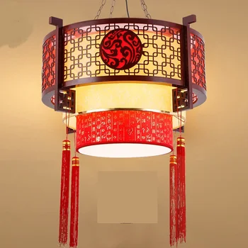 

Retro Chinese solid wood pendant light festival light dining room living room and lanterns of Hotel Club pendant lamp Z128726