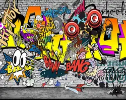 Бесплатная доставка европейские и американские тенденции граффити КТВ Бар фоне стены пользовательских 3D граффити ресторан-бар росписи