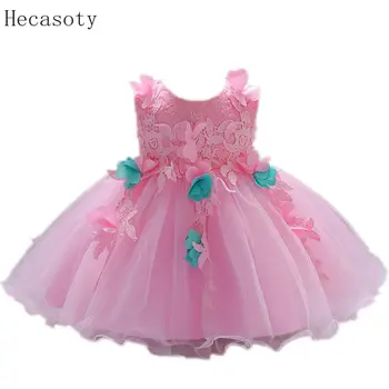 

Baby Girl Dress Lace Embroidery Petal Infant Girl Gowns Wedding Dresses 1 Years New Birthday Party Dress for Baby Girl Clothes