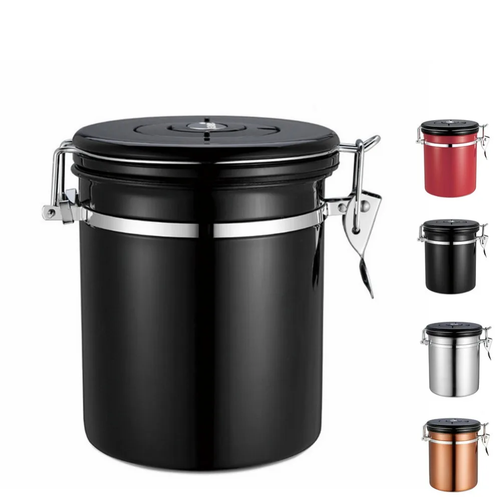 

1.5L Coffee Tea Sugar Storage Tanks Sealed Cans 18/8 Stainless Steel Canisters Kitchen Storage Jars