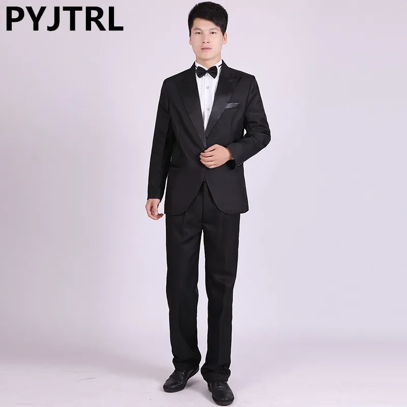 (Jacket + Pants) Fechamento Clássico dos homens de Colarinho Terno Noite Competição Coro Mestre Roupas Fase Traje Desgaste Ternos Smoking barato