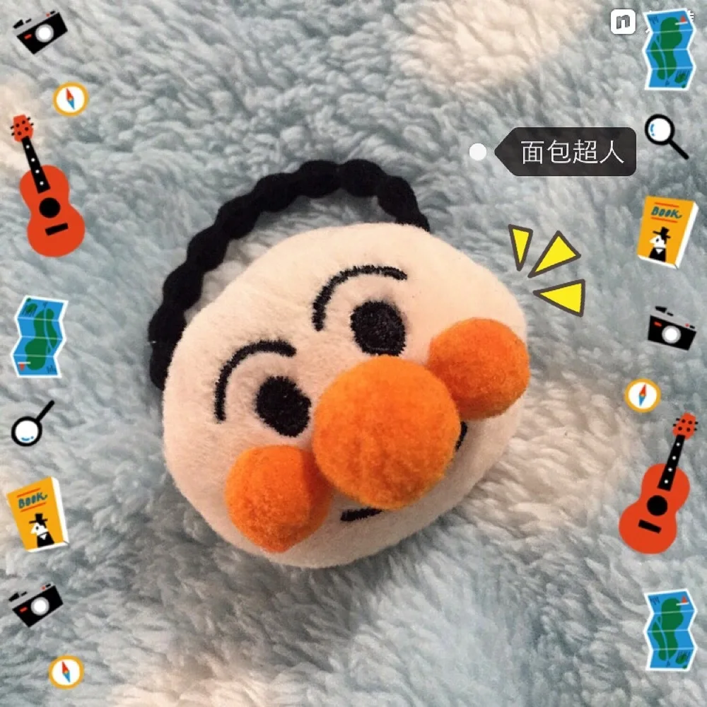 

New Creative Plush Anpanman Princess Headwear Kids Elastic Children Ropes Hair Bands Baby Headdress Girls Hair Accessories