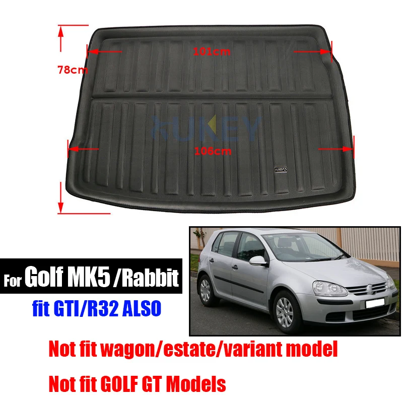 XUKEY для VW Jetta Golf GTI 5 6 7 MK7 R R32 Rabbit Tiguan MK1 Touran T-roc TROC багажника коврик лоток - Название цвета: Golf 5 Rabbit