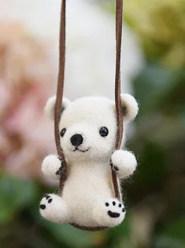 Animal 3 Животные качели мультфильм набор шерстяной вышитый набор Шерсть Войлок игла для валяния Подвеска для изготовления вышивка своими руками ручной работы - Цвет: Animal 3