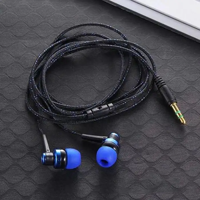 Проводные наушники с сабвуфером, плетеные канатные наушники-вкладыши, шумоизолирующие наушники для телефонов, MP3 MP4 DU55