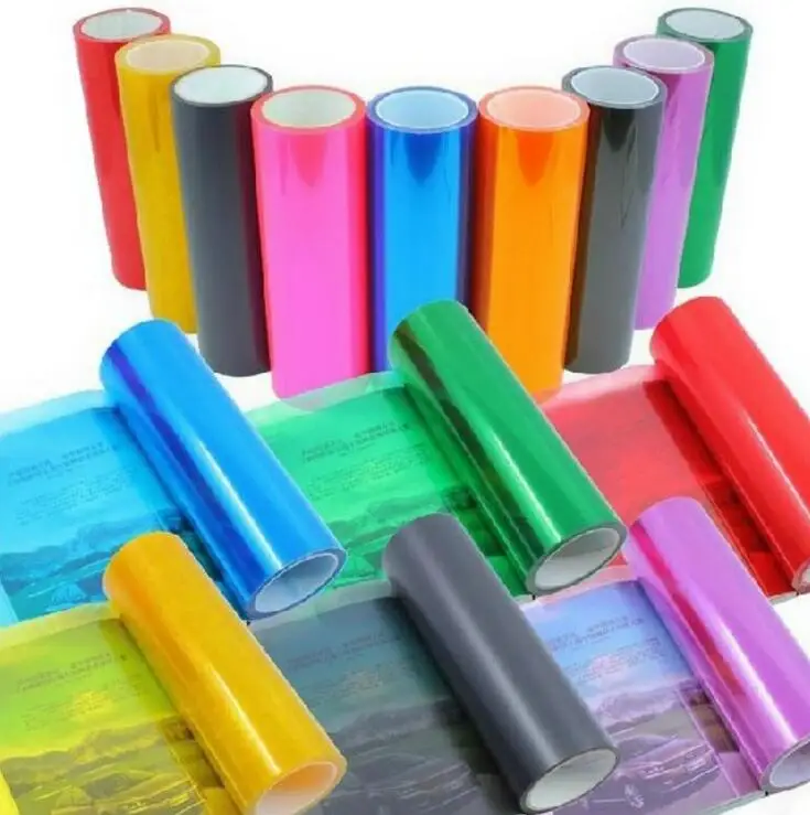 

12 Colors option 30cm x100cm Auto Car Light Headlight Taillight Tint Vinyl Film Sticker wrap Easy DIY decal decoration Wholesale