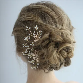 

Jonnafe Handmade Wedding Hair Pins Ornament Gold Leaf Bridal Hairpin Women Accessories Headpiece