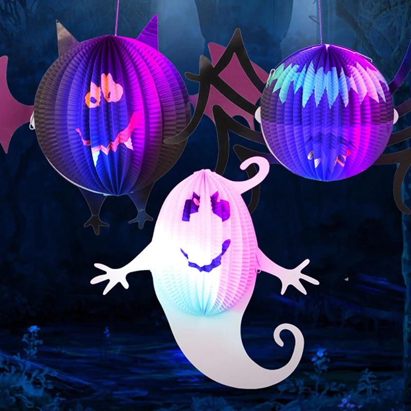 Хэллоуин украшения реквизит 3D сферические прихоти призрак летучих мышей паук Висячие подвесные праздничные фонари вечерние принадлежности