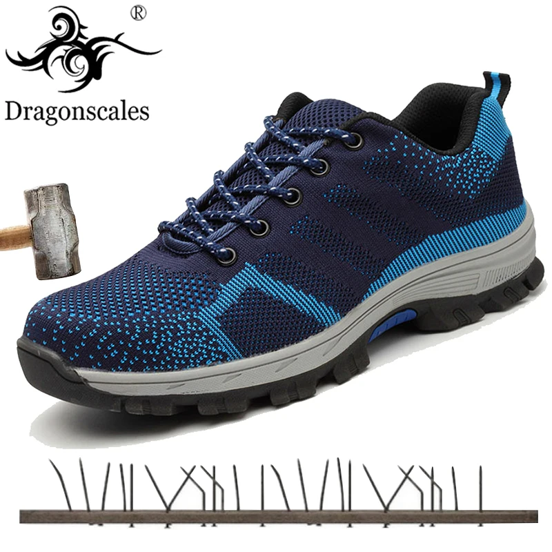 

Men's Summer Breathable Mesh Steel Toe Cap Work Safety Shoes Boots Man Outdoor Anti-slip Steel Puncture Proof Safety Shoes 35-48