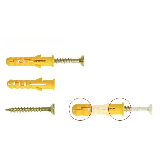 10x50 mm Wall screw nail anchor,Plastic Wall Self Drilling Drywall