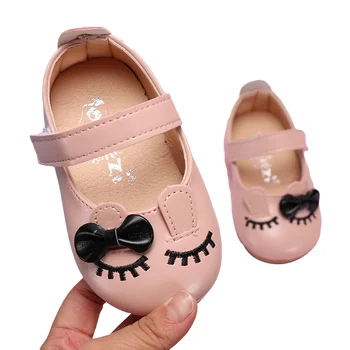 

Girls PU Children's Baby Shoes Pure Color First Walkers Soft Bottom Non-Slip Toddler Shoes Kids Baby Girls Princess Shoes 1-3Y