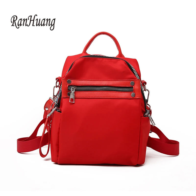 RanHuang, женский маленький рюкзак, нейлоновый рюкзак, повседневные сумки для девочек-подростков, черные, красные рюкзаки, mochila feminina A1287