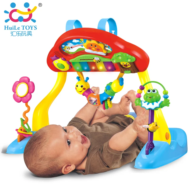 HUILE TOYS 786 Baby Play Mat Deluxe Music Activity Gym and Crib Soother, Musical Melodius, Light, Keyboard Baby Toys 0 Month+