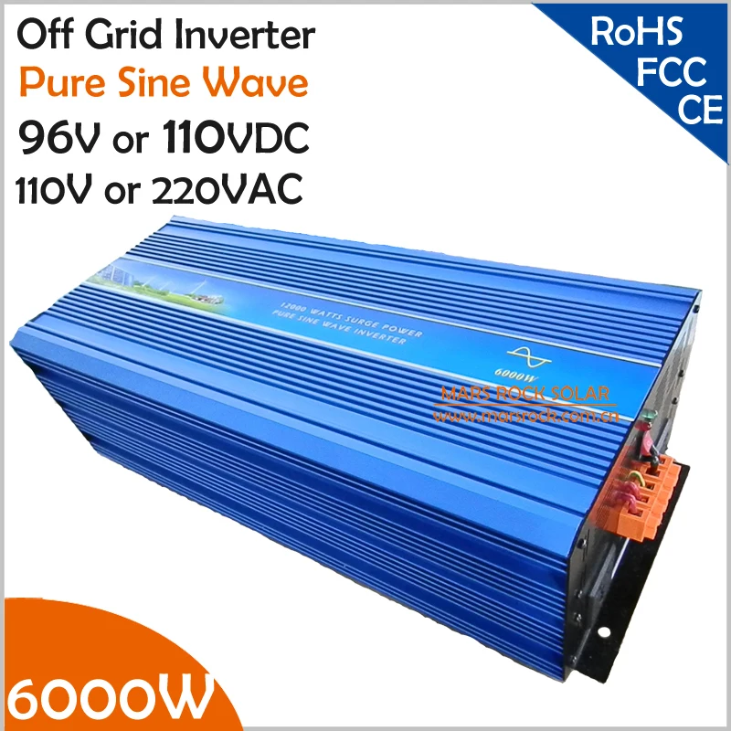 6000W 96 V/110VDC 100/110/120VAC или 220/230/240VAC чистая Синусоидальная волна PV инвертор решетки солнечной и ветровой энергии инвертор PV инвертор