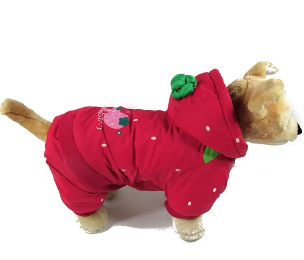 Красная маленькая собака одежда теплое пальто маленькие собаки ветровка пальто с капюшоном зимний теплый щенок кошка одежда Мода Куртка для домашних животных