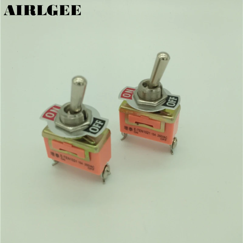 2pcs On-Off Position 2 Terminals SPST Toggle Switch AC 250V 15A