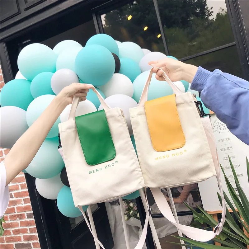 Menghuo Canvas Bag for Women 2018 Tote Ladies Casual Shoulder Bag Reusable Shopping Bags Beach Bag Female Cotton Cloth HandbagIMG_6268