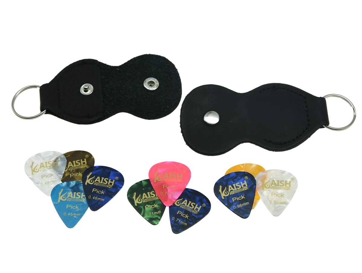 High quality 2pcs Guitar Keychain Pick Holders Plectrum Case Bag with