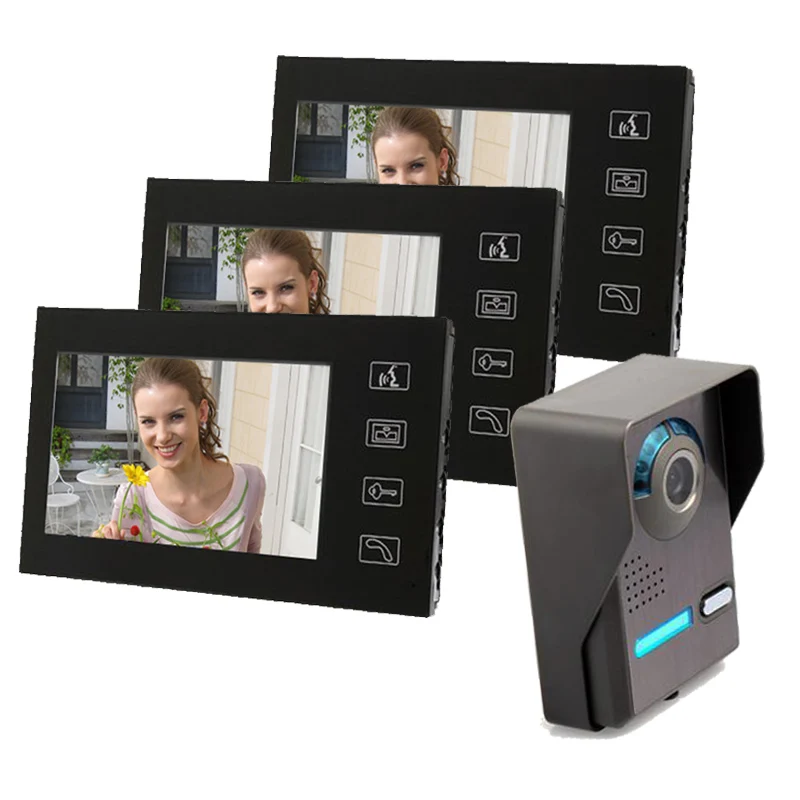 free DHL 7 Inch Intercom Door Station with Door Bell Camera Door Phone Intercom System video door phone touch screen