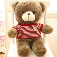 Чучело Прекрасный Мишки 60 см красный в полоску свитер Медведь Плюшевые игрушки Мягкая кукла подушка w3363