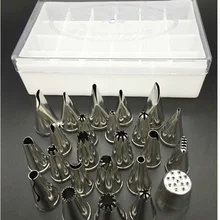 24 шт./компл. украшения торта из нержавеющей стали рот трубопровод Цветочная насадка Кондитерские наконечники с печенье Насадки для украшения+ белая коробка