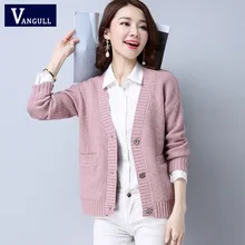 Vangull Новая мода осень весна женский свитер кардиганы повседневное теплое женское вязаное пальто кардиган свитер женский элегантный
