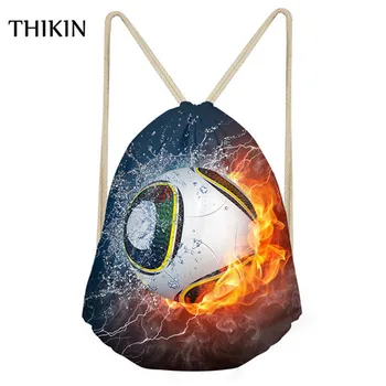 

THIKIN Fashion Swimming Bags 2019 3D Football Printed Men Draw-string Students Backpack Causal Boys Sports Bag Bolsos Deportivos