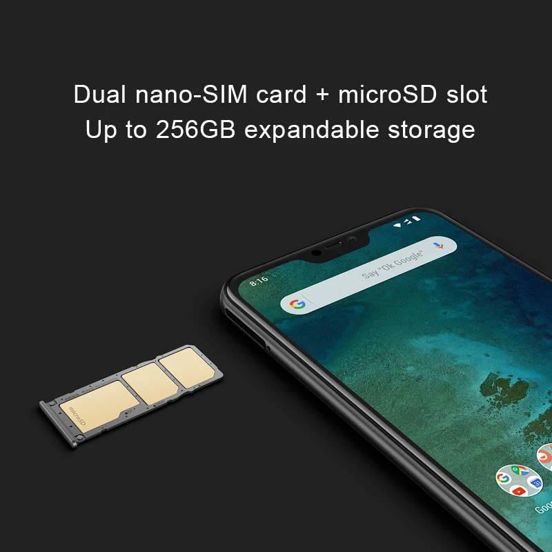 Глобальная версия Xiaomi Mi A2 Lite 4 ГБ ОЗУ 64 Гб ПЗУ 5 84 &quotполный экран Snapdragon 625 12 МП Мп