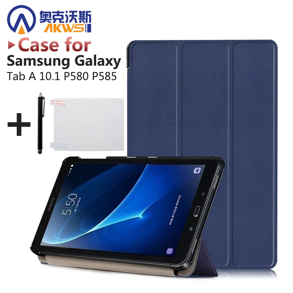 Новый чехол-книжка из искусственной кожи с подставкой для Samsung Galaxy Tab A S-PEN P580 P585 P580N