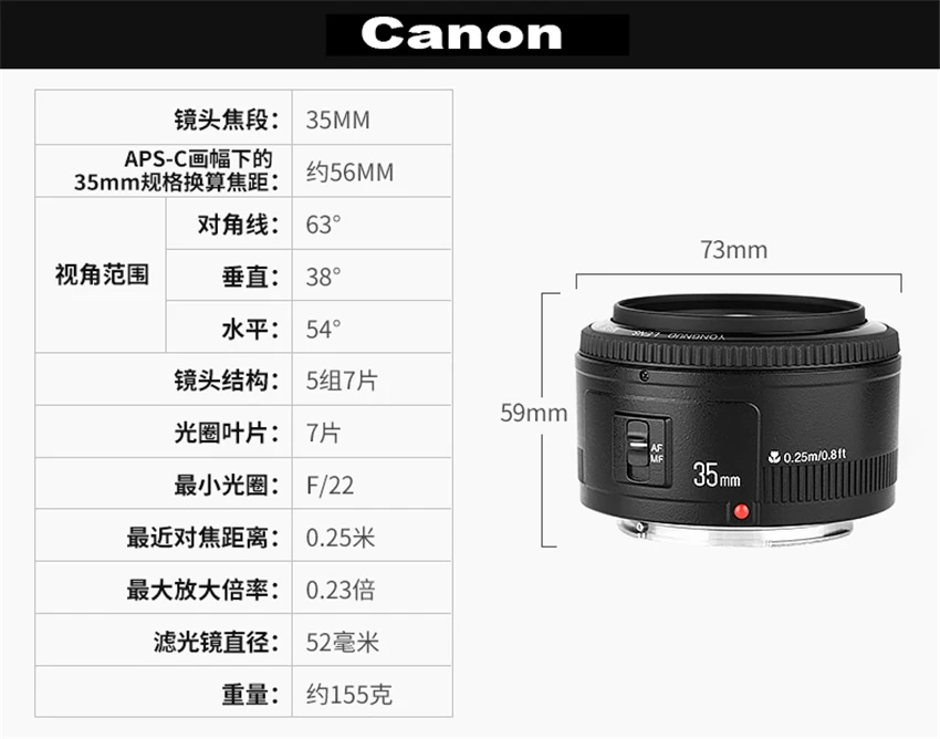 YONGNUO YN 35 мм F2 объектив камеры для Nikon Canon EOS YN35MM объективы AF MF широкоугольный объектив для 600D 60D 5DII 5D 500D 400D 650D 6