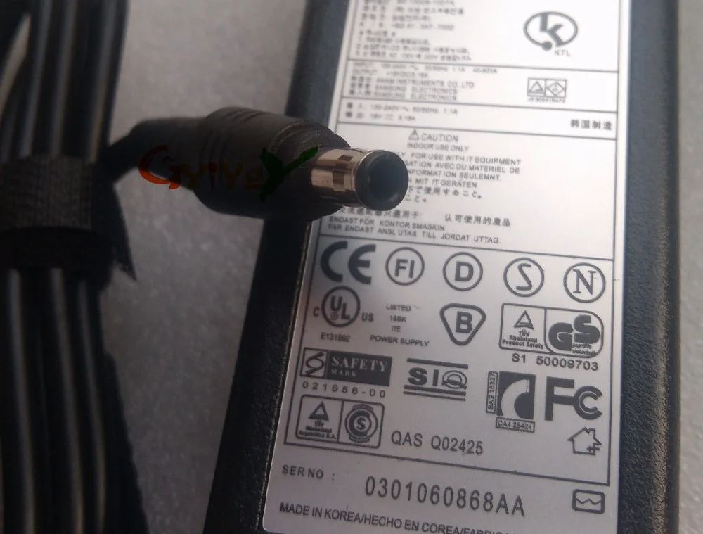 Зарядное устройство для ноутбуков Samsung 19 в 3 16 А R470 R522 R478 R480 RC410 RC420 RC425 RV408 RV411 RV410 RV508