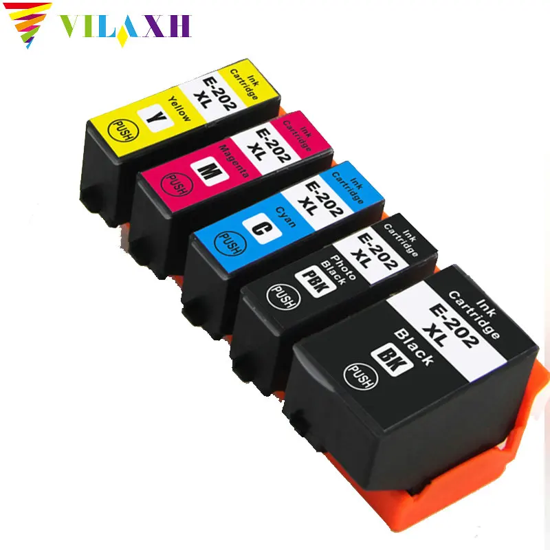 Совместимый чернильный картридж Vilaxh 5 шт. 202 202xl для принтера Epson XP 6000 XP6000 XP6005