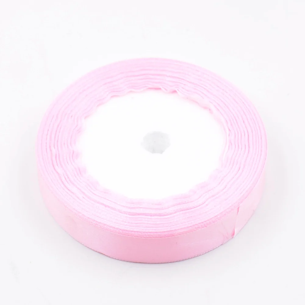 25 ярдов/рулон 15 мм белые розовые шелковые атласные ленты подарочная упаковка Швейные ленты для рукоделия для свадьбы Рождество декоративные - Цвет: 3