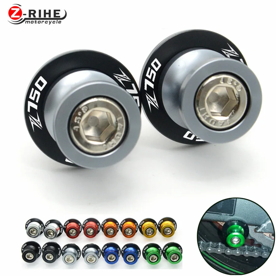 

For Kawasaki z750 accessories z 750 2004 2005 2006 2007-2016 Motorcycle CNC Swingarm Sliders Spools z750 logo 6mm 8mm 10mm