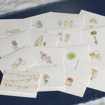

1pcs Light-colored gouache glitter children's card mini blessing greeting card birthday card universal card greeting card