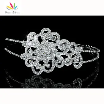 

Peacock Star Bridal Side Headpiece Vintage Style Art Deco Headband Tiara use Austrian Crystal CT1669